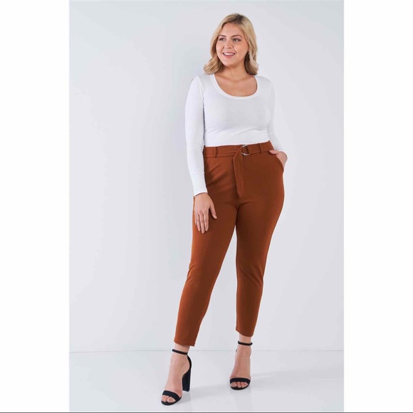 Plus Size High Waisted Ginger Bread Pants - Picture 3 of 5